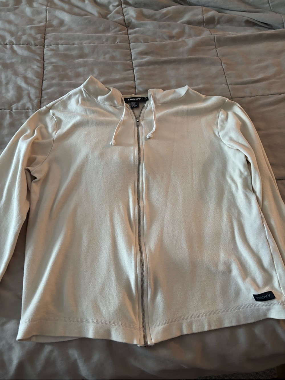 DKNY Jumpsuit in Off-White Zipper Hoodie and Pants